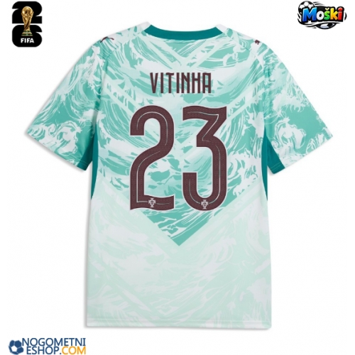 Moški Nogometni dresi Portugalska Vitinha #23 Gostujoči SP 2026 Kratek Rokav